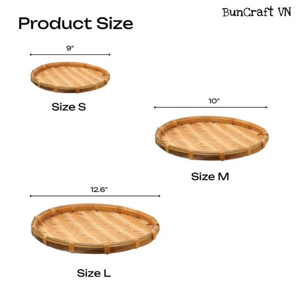 Vietnam Handmade Bamboo Basket – Round Style - Image 2