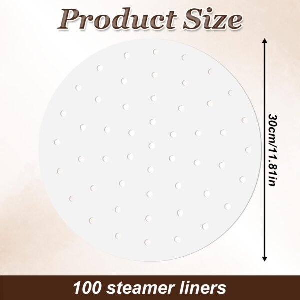 Steamer Parchment Paper – Round Perforated Steamer Liners - Image 2