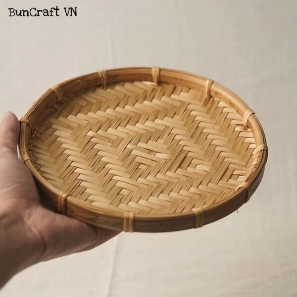 Vietnam Handmade Bamboo Basket – Round Style - Image 3