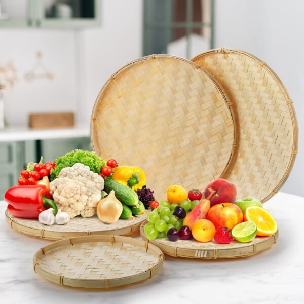Stackable Bamboo Kitchen Storage Basket - Image 6