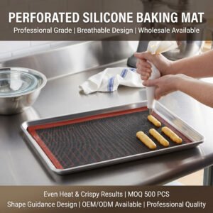 Professional Perforated Silicone Baking Mat - Breathable Non-Stick Mesh Liner for Crispy Bread, Eclairs, and Choux Pastry | B2B Wholesale