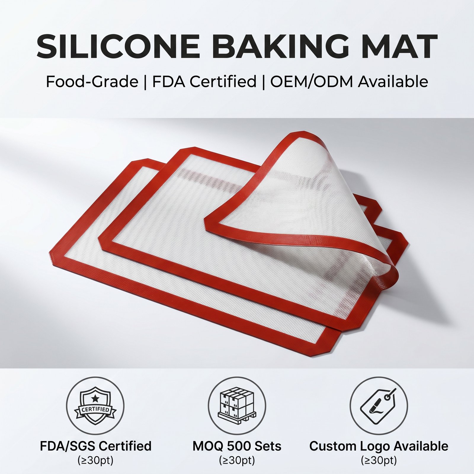 Professional Non-Stick Silicone Baking Mat - Food-Grade Reusable Pastry Liner for Half-Sheet Pans | B2B Wholesale - Image 2